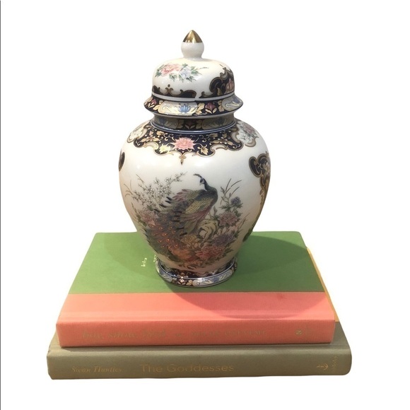 Other - SOLD DO NOT BUY Vintage Peacock Porcelain Ceramic Ginger Jar by Toyo1970s MCM